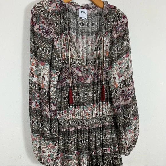 Misa Los Angeles Long Sleeve Dress - Black and White - Picture 3 of 11